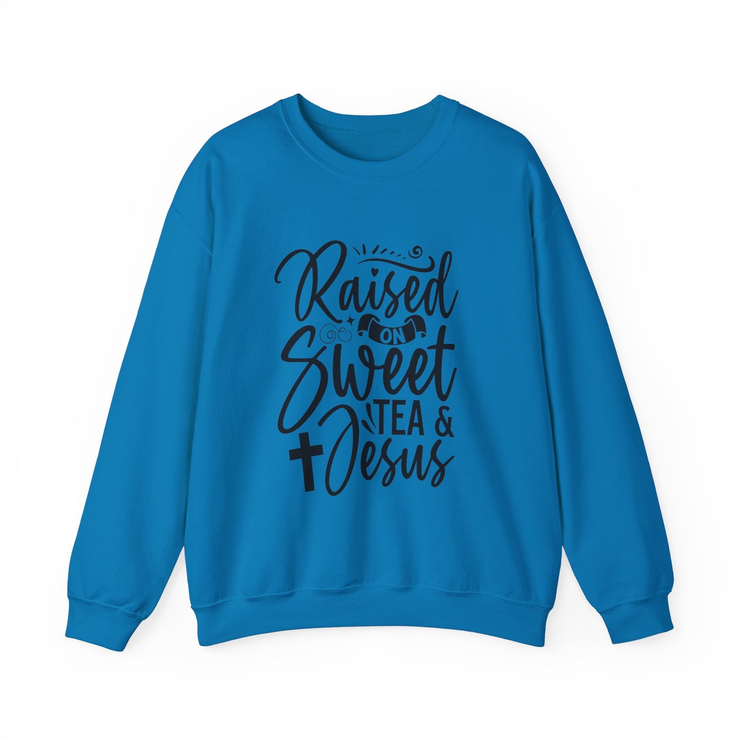 Sweet Tea and Jesus Women's Relaxed Sweatshirt (Black Logo)