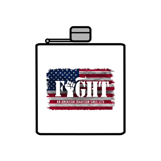 Fight Flag Stainless Steel Flask - Sweet Baby Jeez Teez