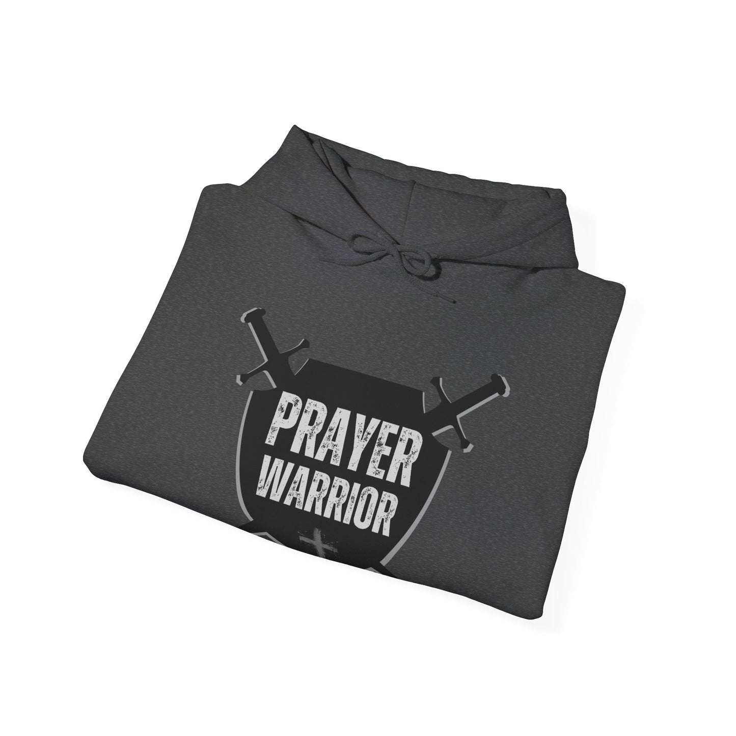 Prayer Warrior Shield Men's Hoodie (Black Logo)
