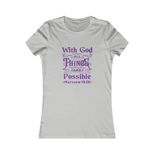 All Things Womens Fitted Tshirt (Purple Logo)