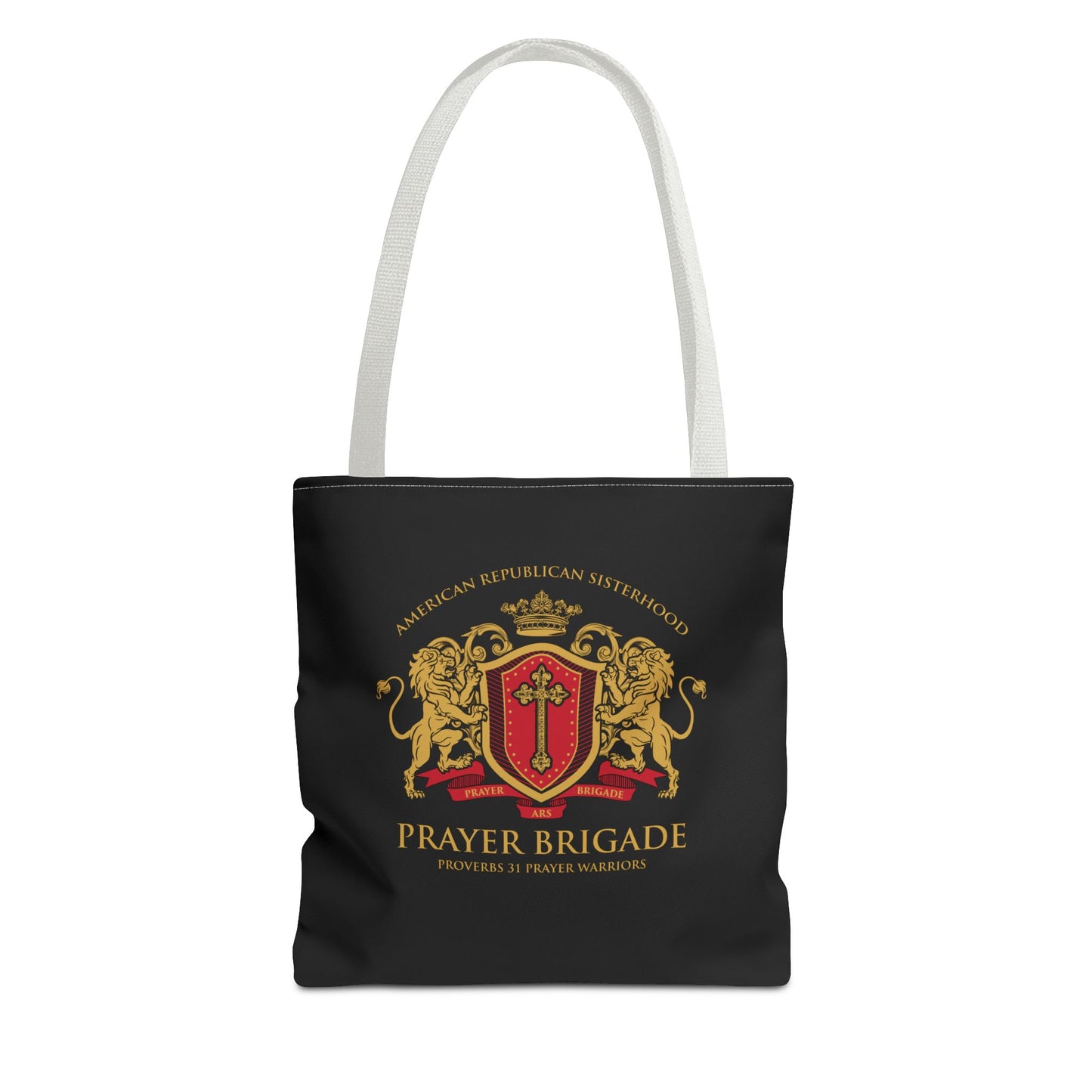 ARS Prayer Brigade Tote Bag (Black with Red/Gold Logo)