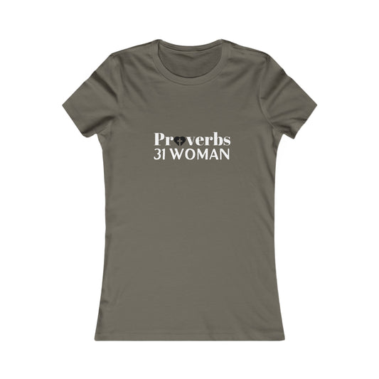 Proverbs 31 Women's Tshirt (White & Black Logo) - Sweet Baby Jeez Teez