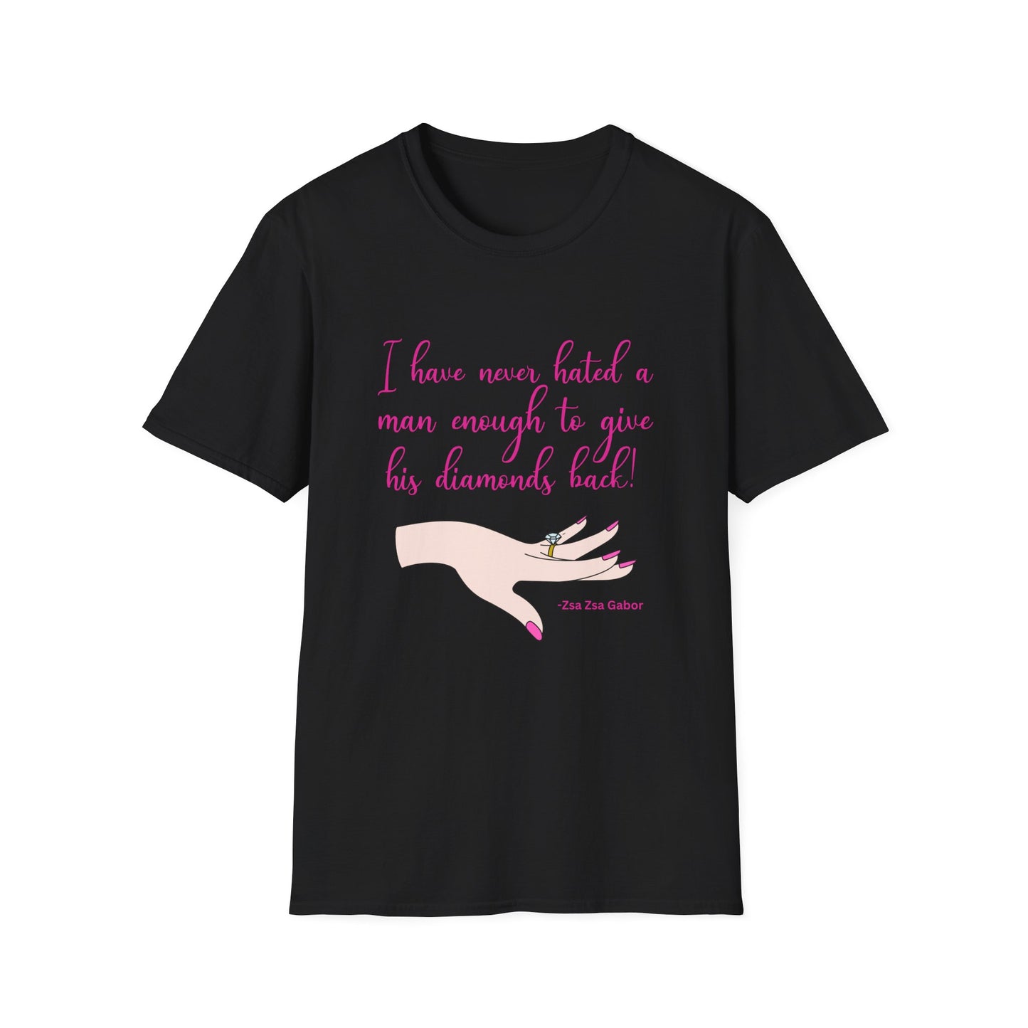 Gabor Diamonds Women's Relaxed/Plus Fit Tshirt (IW Pink Logo) - Sweet Baby Jeez Teez