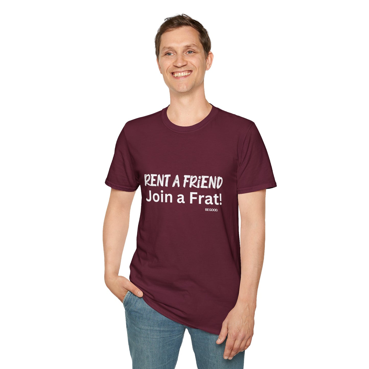 Rent a Friend Men's Tshirt (AGGIE - White Logo)