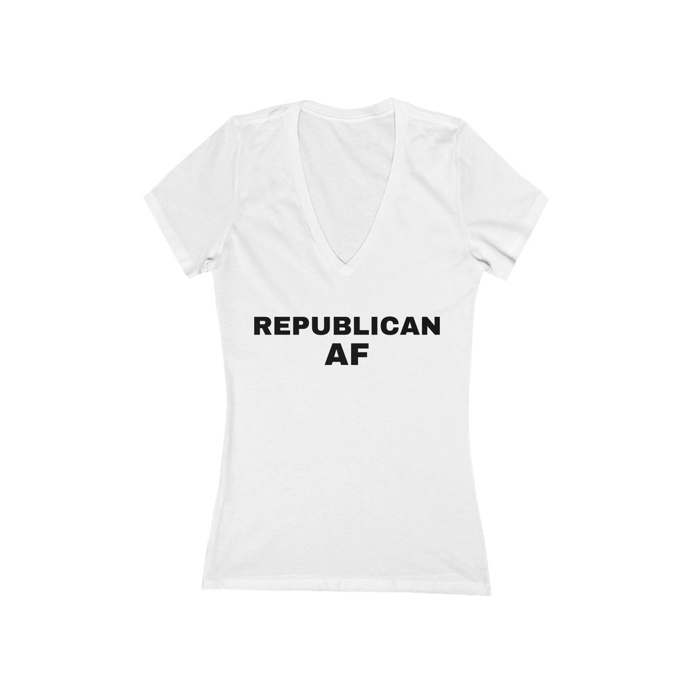 Republican AF Women's Deep V Tshirt (Black Logo)