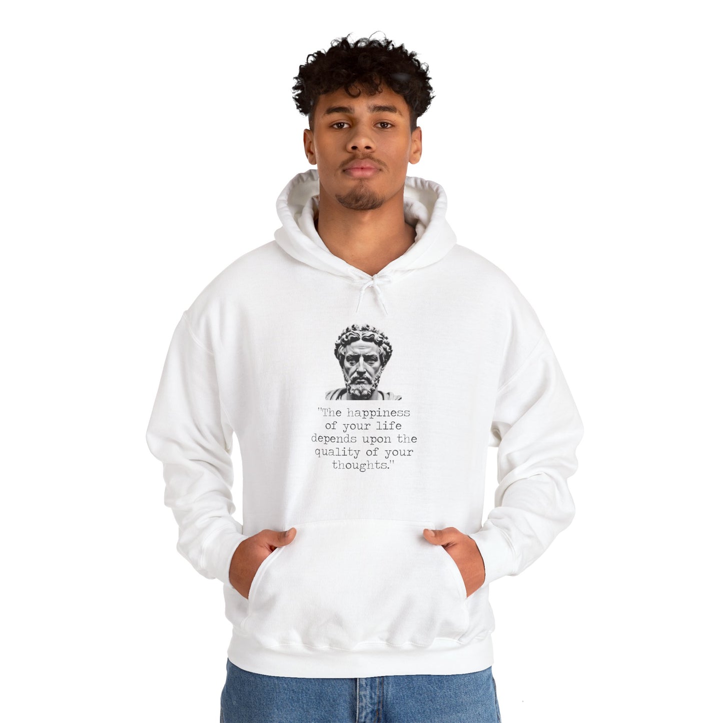 Quality of Thought Men's Hoodie (IW - Black Logo) - Sweet Baby Jeez Teez