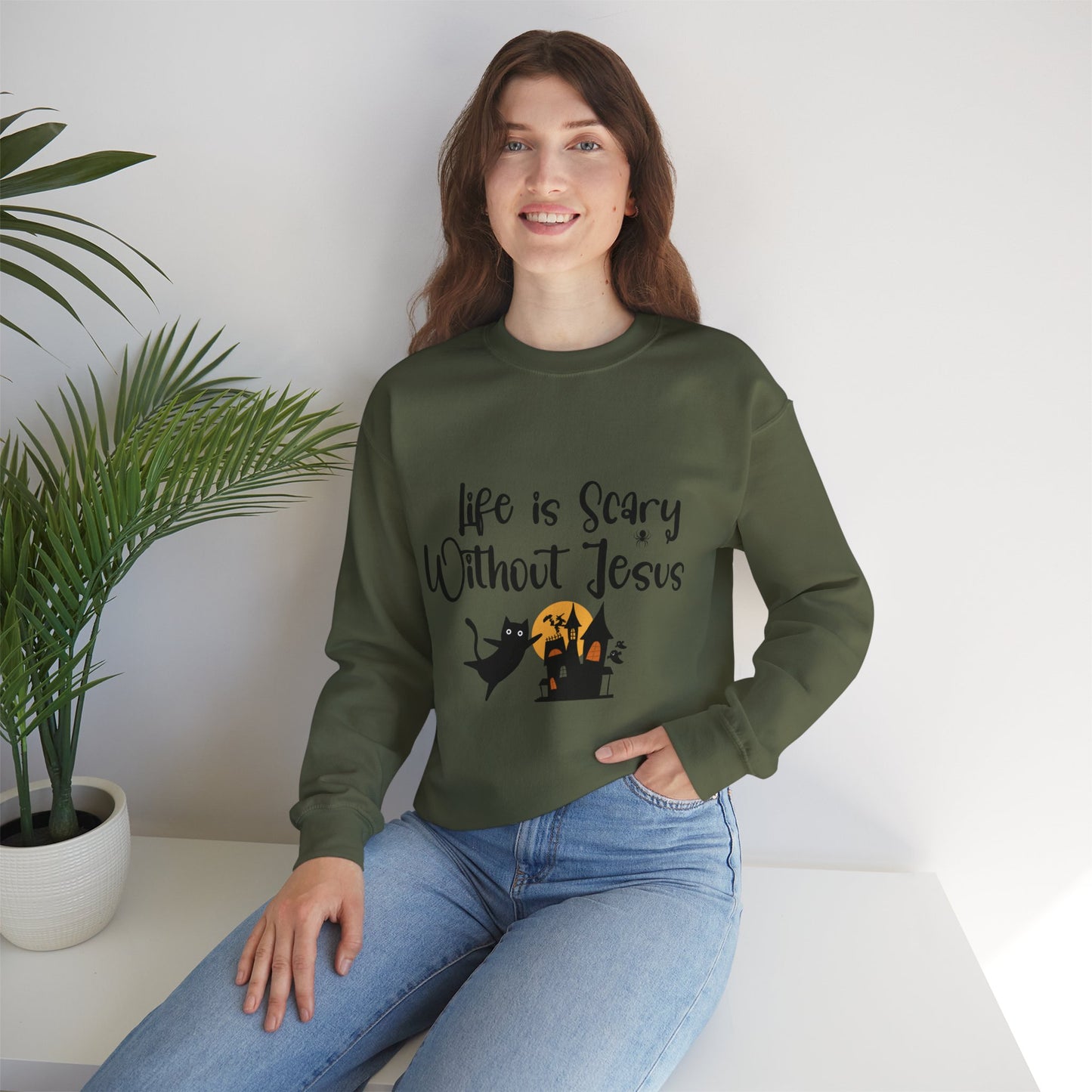 Life is Scary Women's Relaxed Sweatshirt - Sweet Baby Jeez Teez