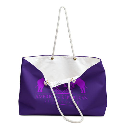 ARS Logo Purple Weekender Bag (ARS - Hot Pink Logo)