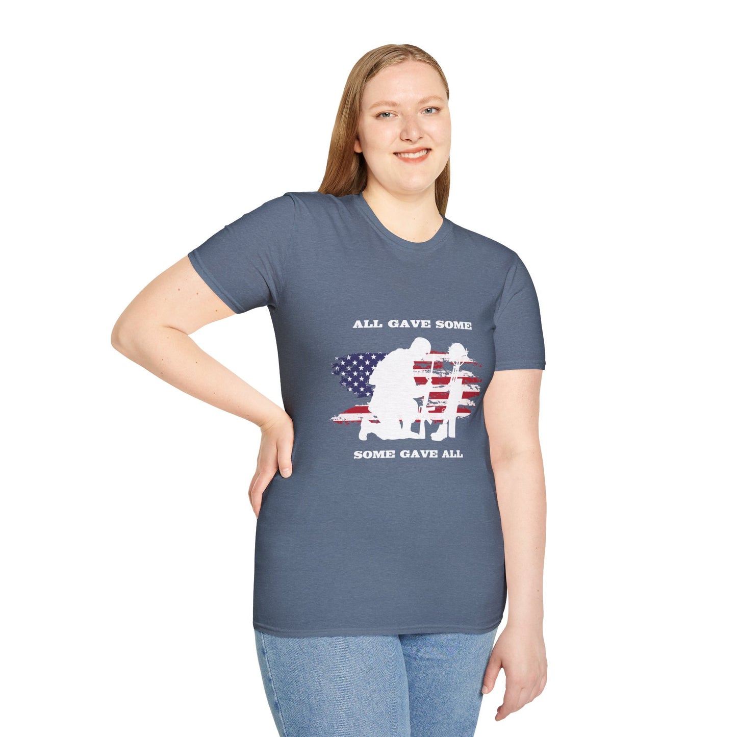 Some Gave All Women's Relaxed/Unisex Tshirt (MM White Logo) - Sweet Baby Jeez Teez