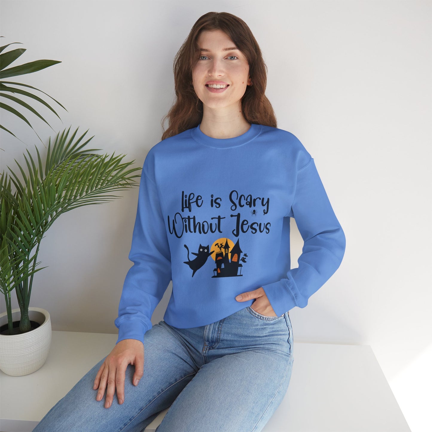 Life is Scary Women's Relaxed Sweatshirt - Sweet Baby Jeez Teez