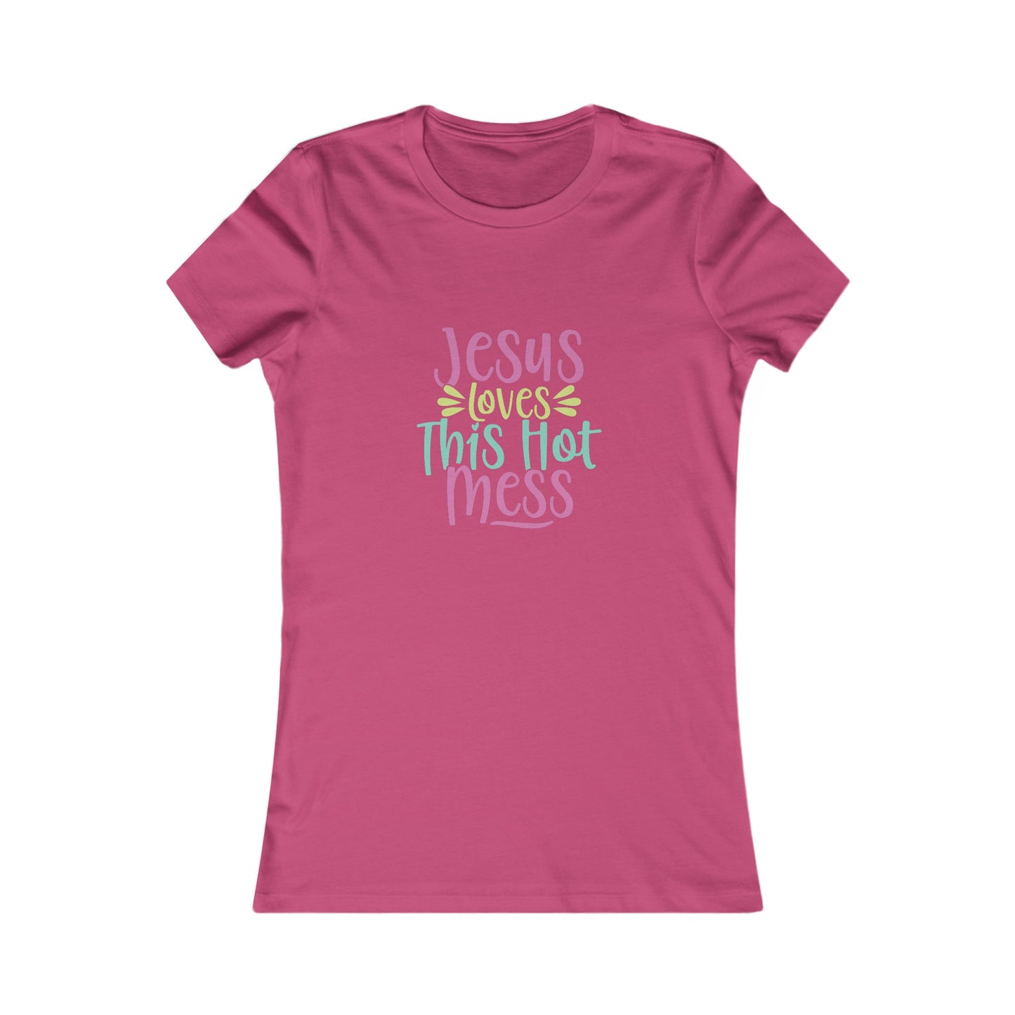 Hot Mess Womens Fitted Tshirt (Multi Logo) - Sweet Baby Jeez Teez