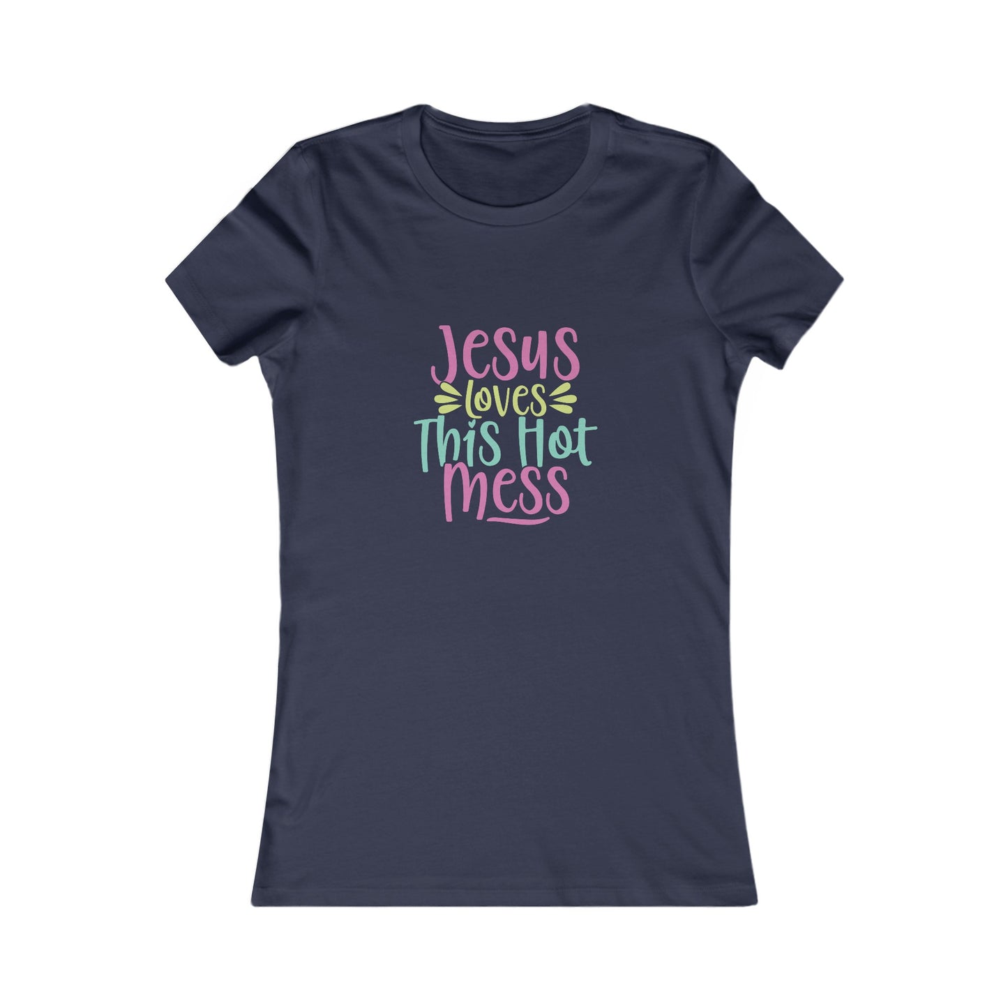 Hot Mess Womens Fitted Tshirt (Multi Logo) - Sweet Baby Jeez Teez