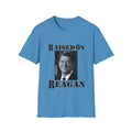 Raised on Reagan Men's Tshirt (Black Logo) - Sweet Baby Jeez Teez