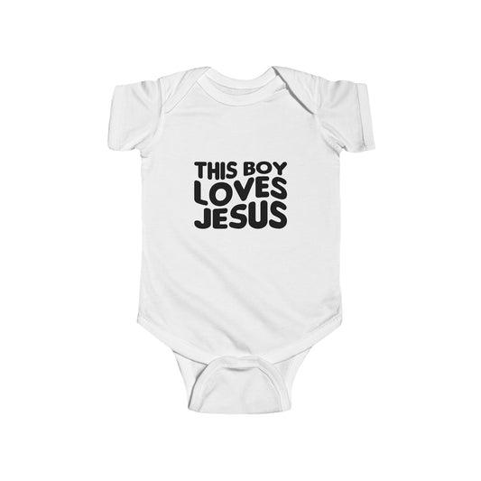 This Boy Loves Jesus Baby Onsie