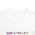 God Says I am Toddler Boys Tshirt (Sports Logo)