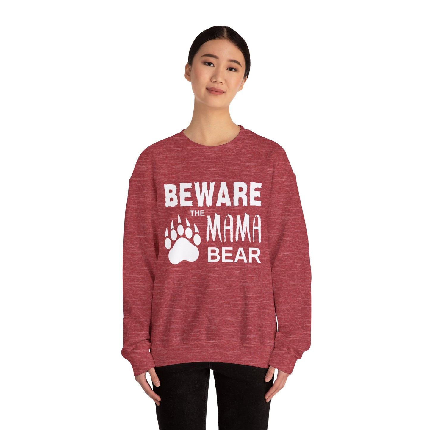 Mama Bear Women's Relaxed Sweatshirt (White Logo)