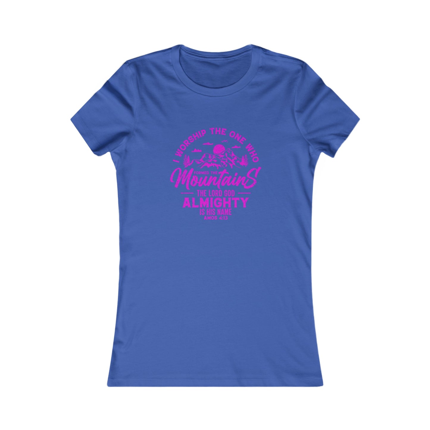 Mountains Women's Fitted Tshirt (Hot Pink Logo) - Sweet Baby Jeez Teez