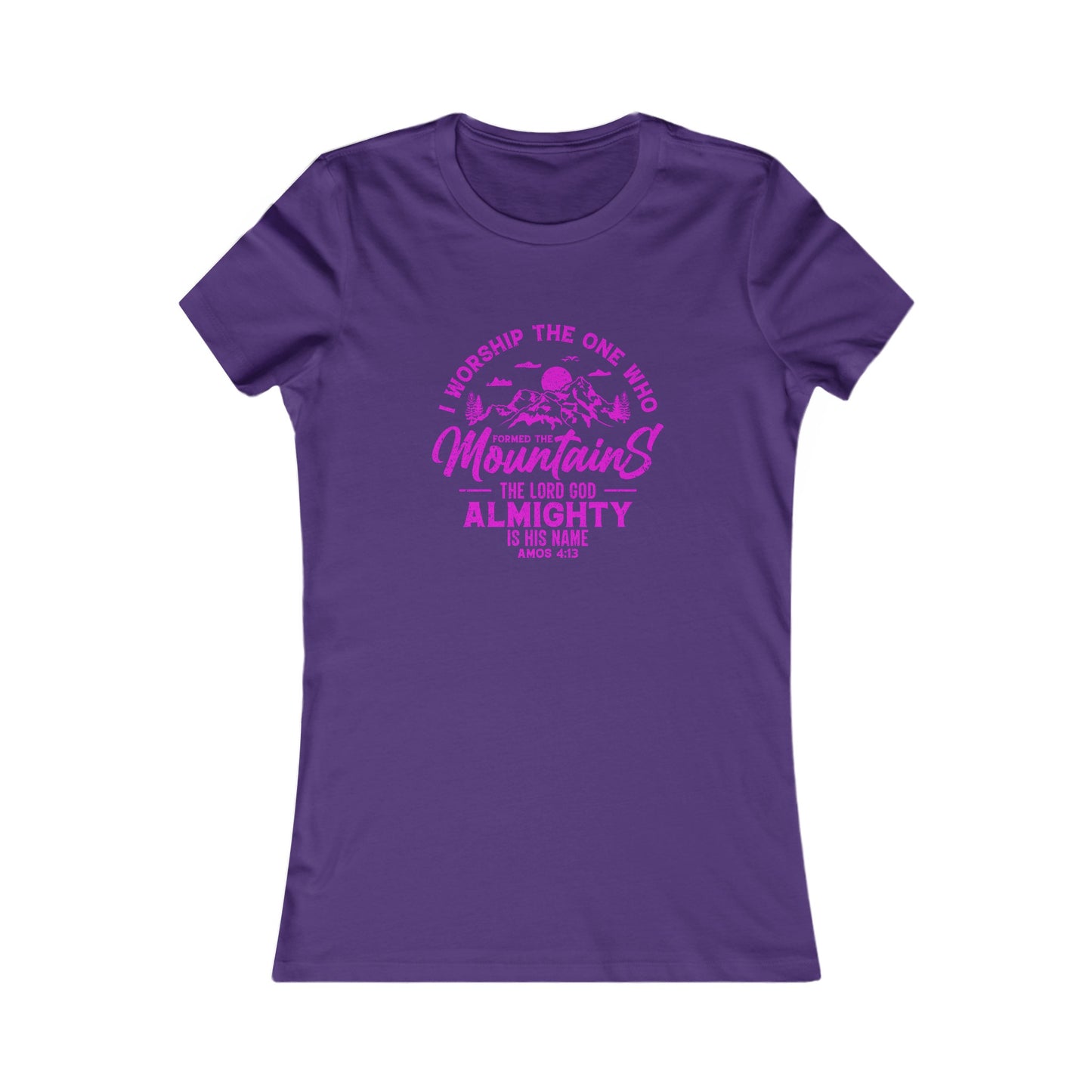 Mountains Women's Fitted Tshirt (Hot Pink Logo) - Sweet Baby Jeez Teez