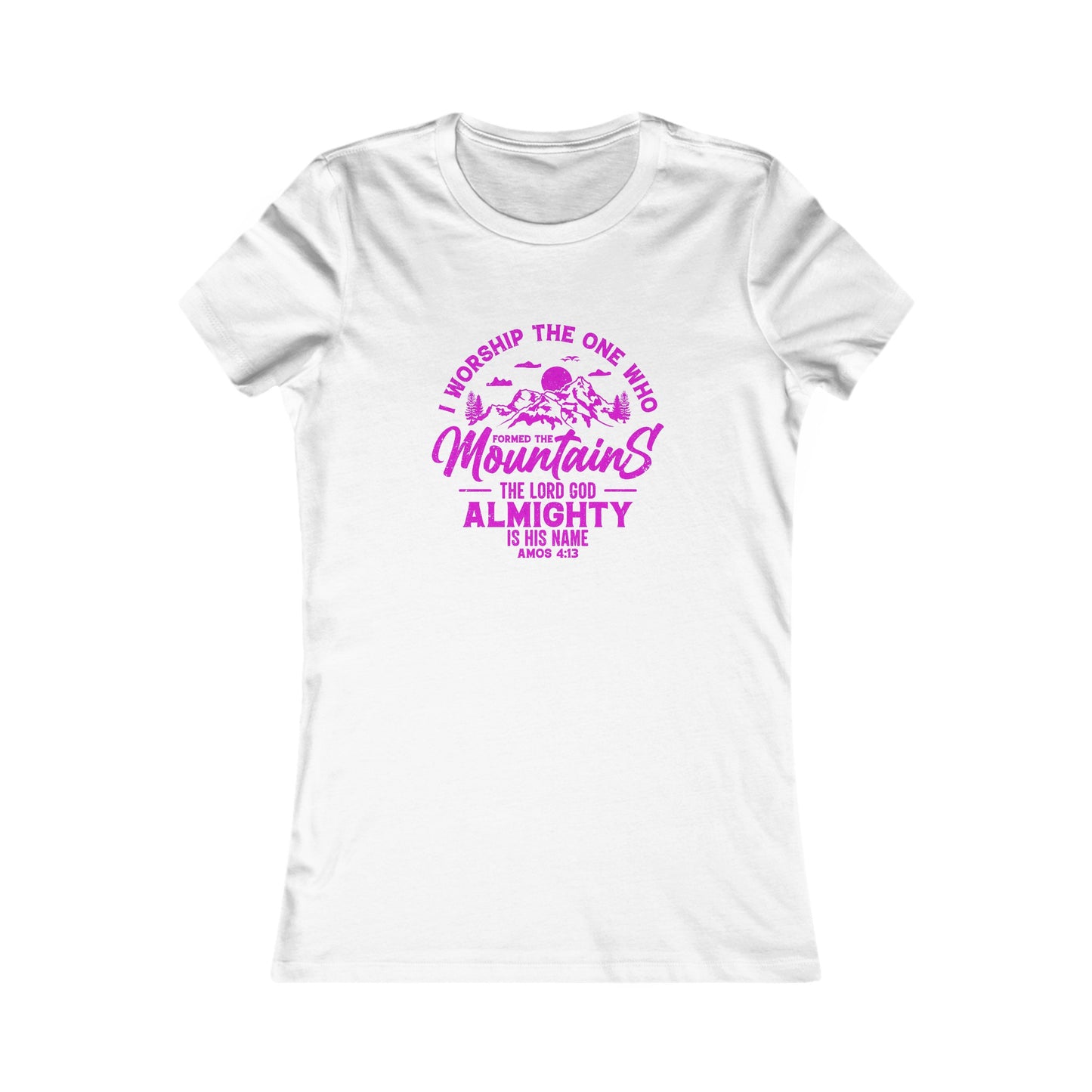 Mountains Women's Fitted Tshirt (Hot Pink Logo) - Sweet Baby Jeez Teez