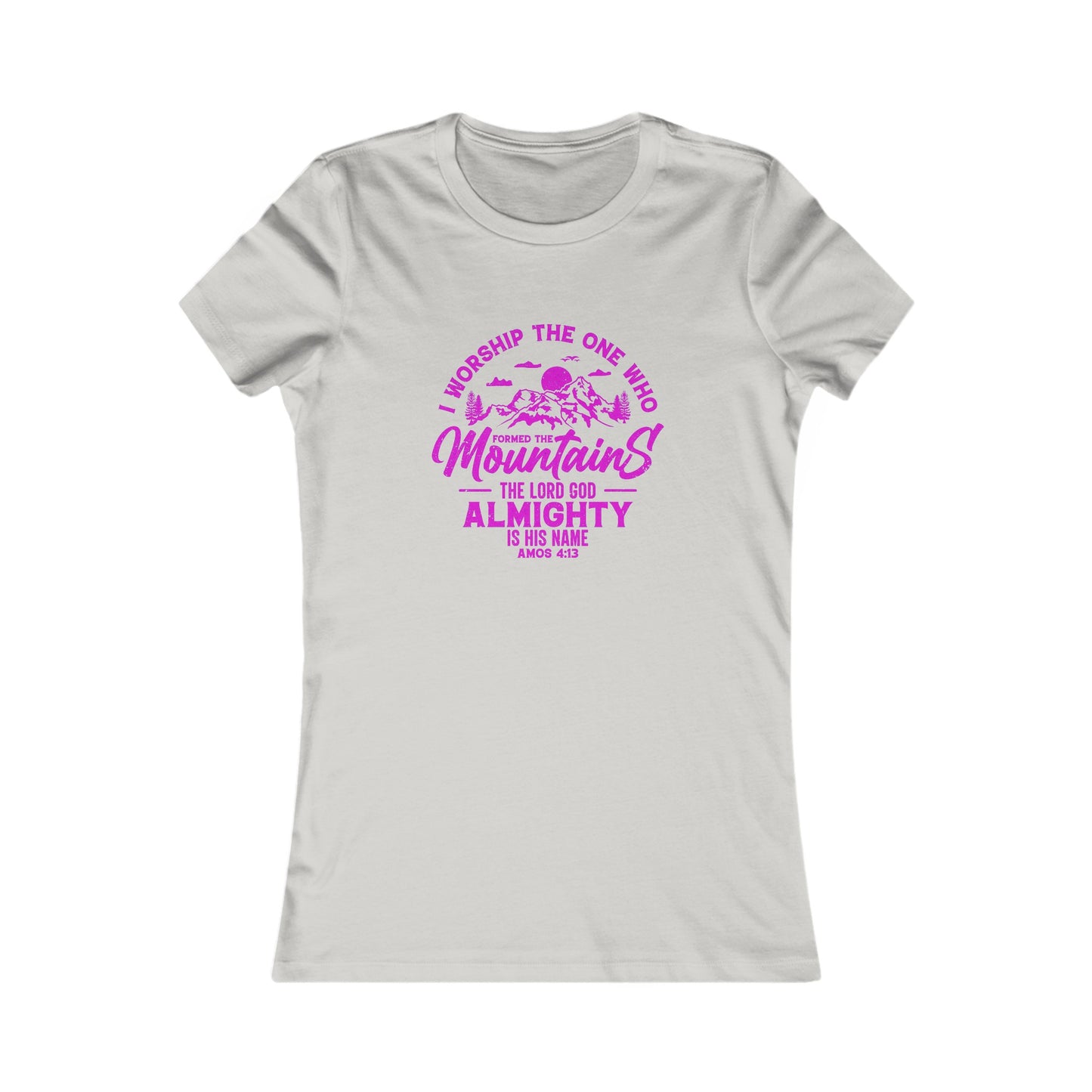 Mountains Women's Fitted Tshirt (Hot Pink Logo) - Sweet Baby Jeez Teez