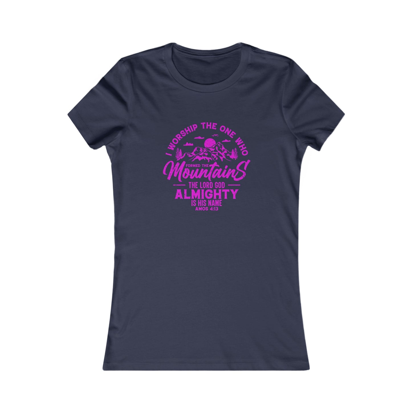 Mountains Women's Fitted Tshirt (Hot Pink Logo) - Sweet Baby Jeez Teez