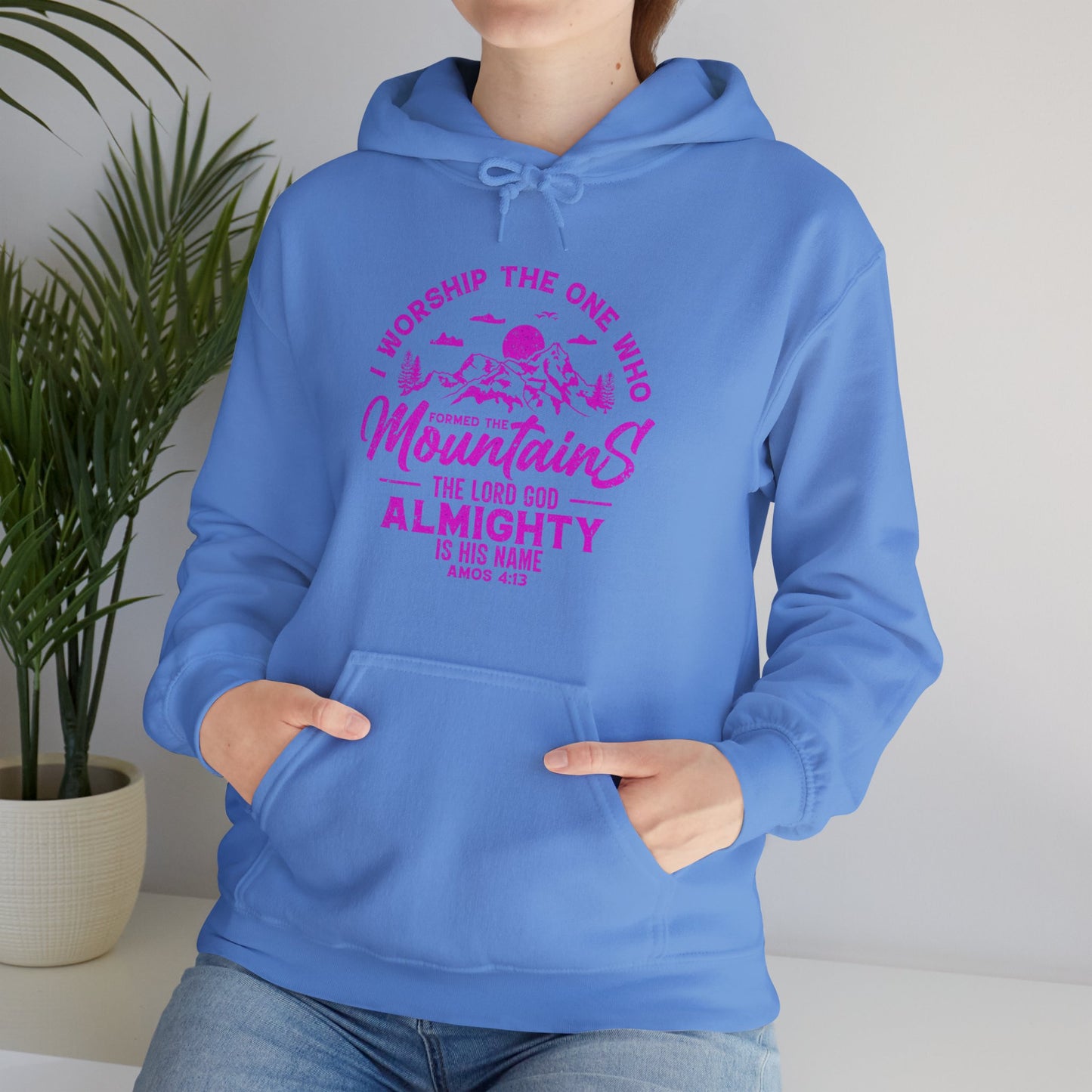 Mountains Women's Relaxed Hoodie (Hot Pink Logo) - Sweet Baby Jeez Teez