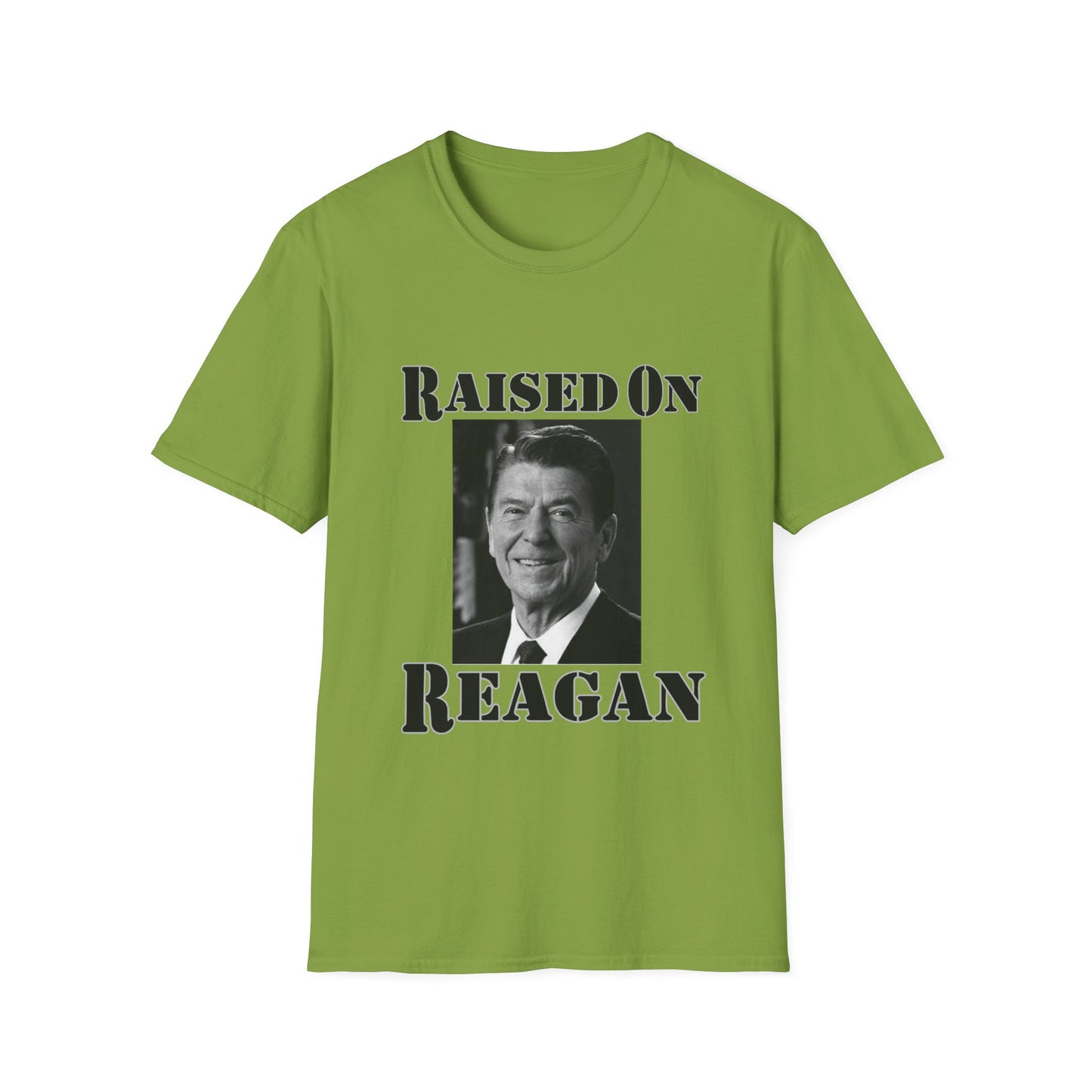 Raised on Reagan Men's Tshirt (Black Logo) - Sweet Baby Jeez Teez