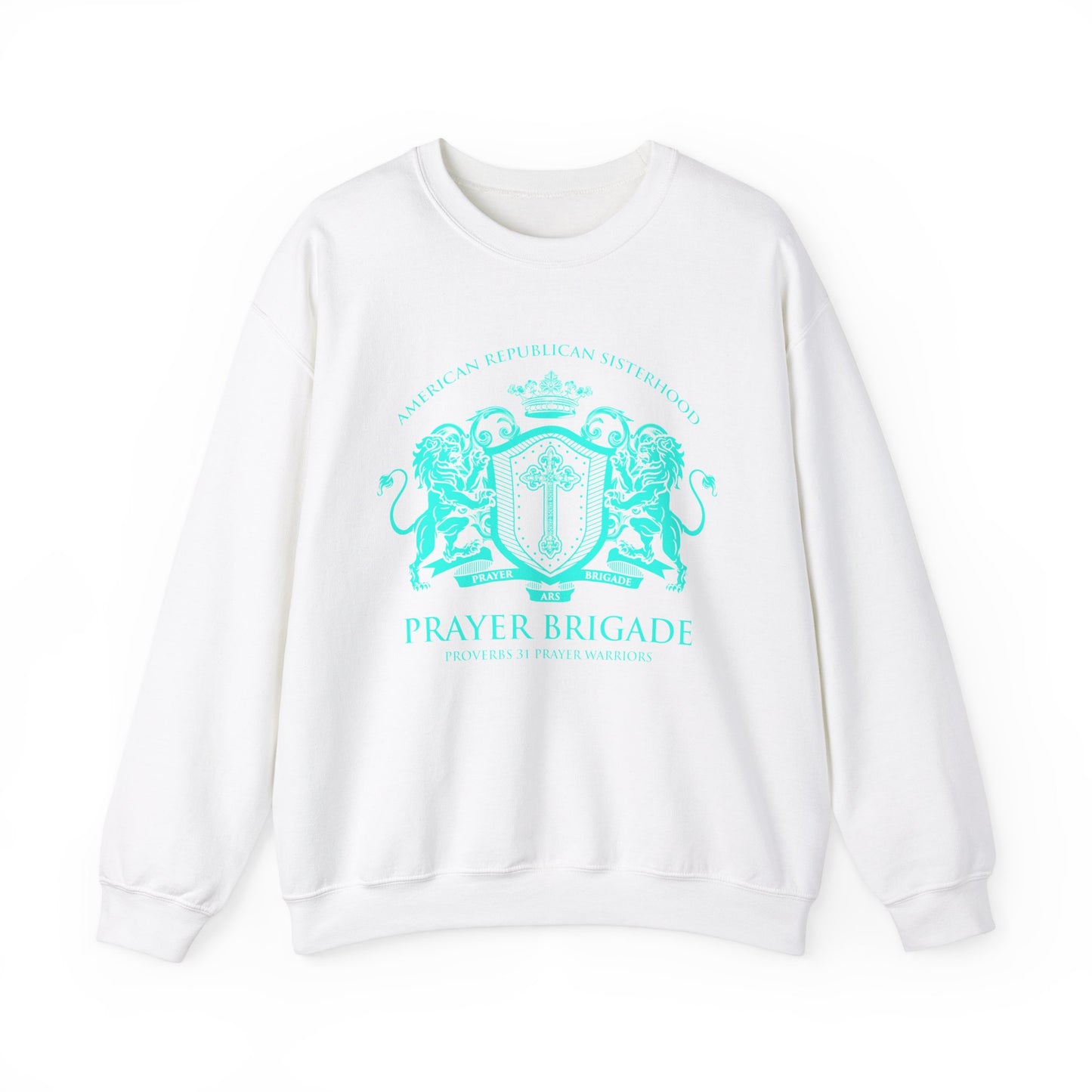 ARS Prayer Brigade Unisex Sweatshirt (Purple with Aqua Logo)