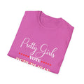 Pretty Girls Women's Relaxed/Plus Tshirt (White/Red Logo) - Sweet Baby Jeez Teez