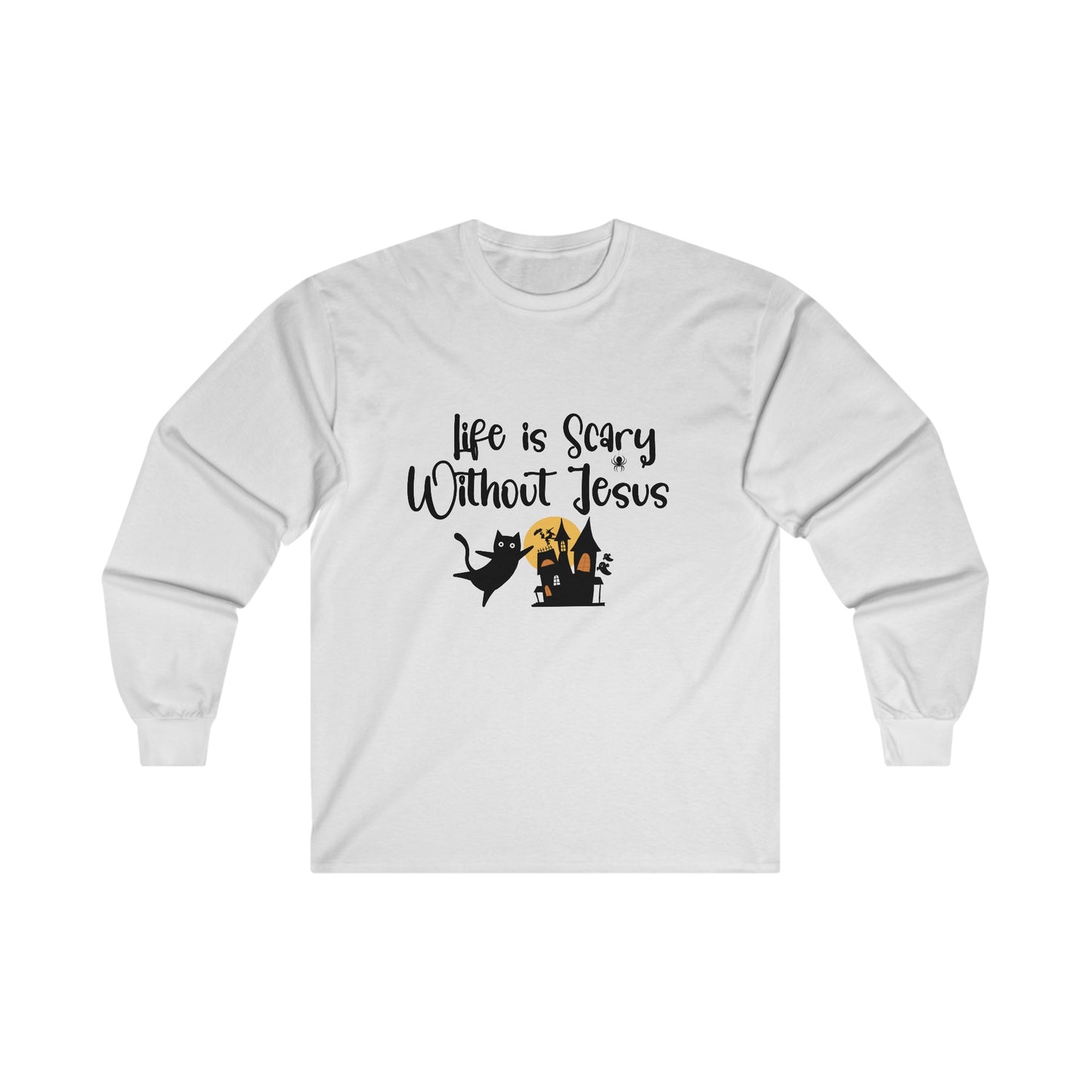 Life is Scary Women's Relaxed Long Sleeve Tshirt - Sweet Baby Jeez Teez