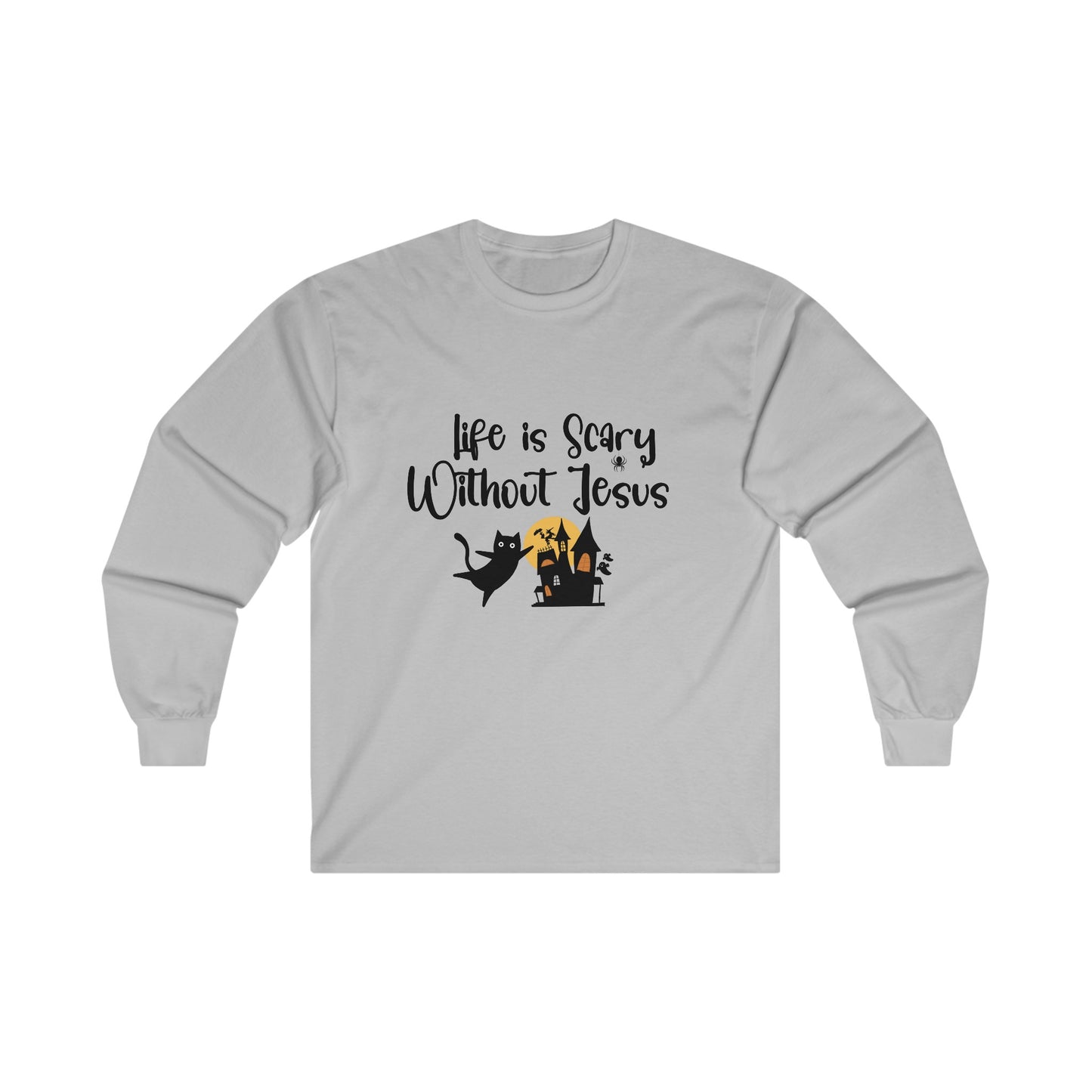 Life is Scary Women's Relaxed Long Sleeve Tshirt - Sweet Baby Jeez Teez