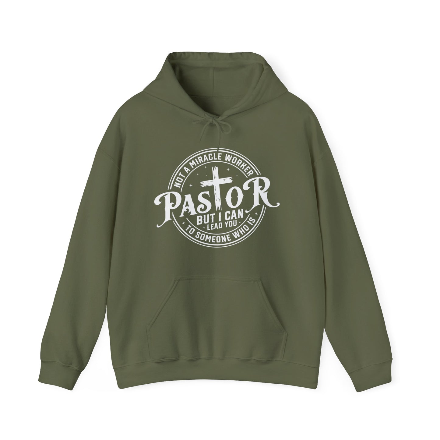 Pastor Men's Hooded Sweatshirt (White Logo)