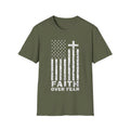 Faith Flag Men's Tshirt (White Logo) - Sweet Baby Jeez Teez