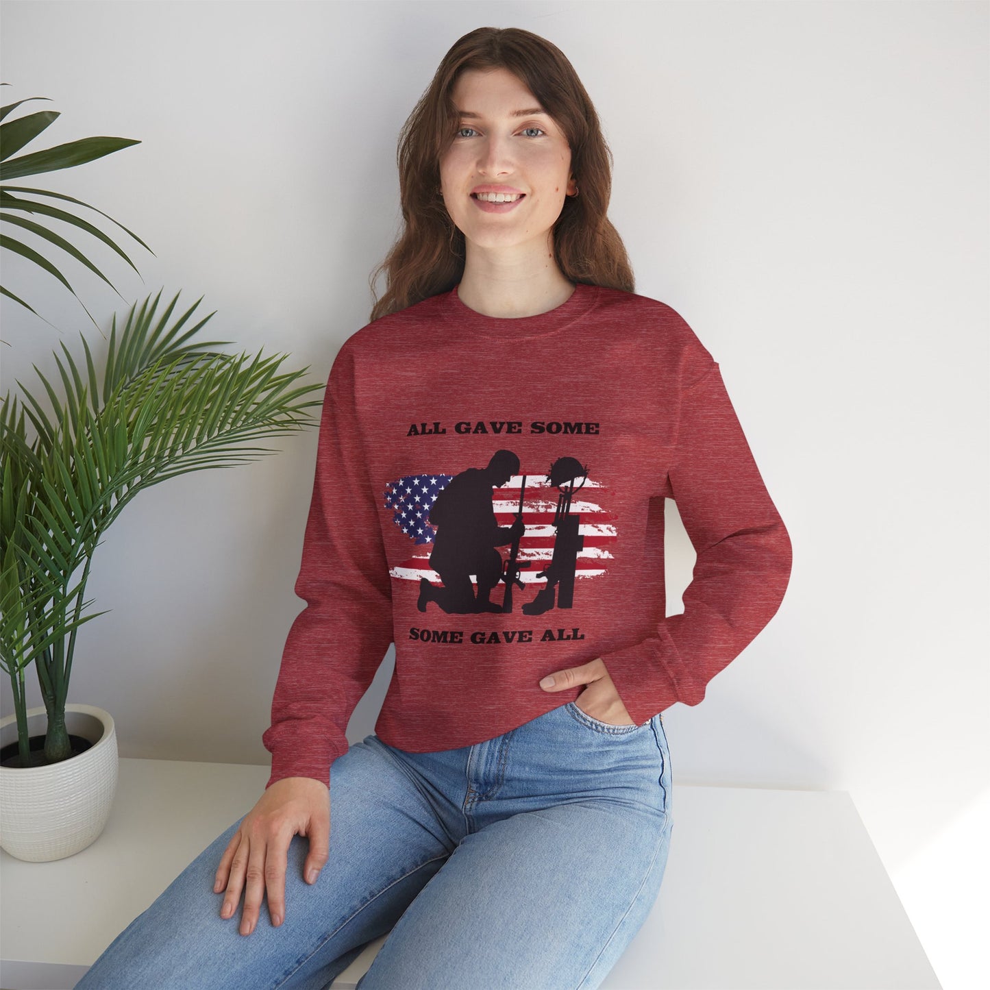 Some Gave All Women's Relaxed Sweatshirt (MM Black Logo) - Sweet Baby Jeez Teez