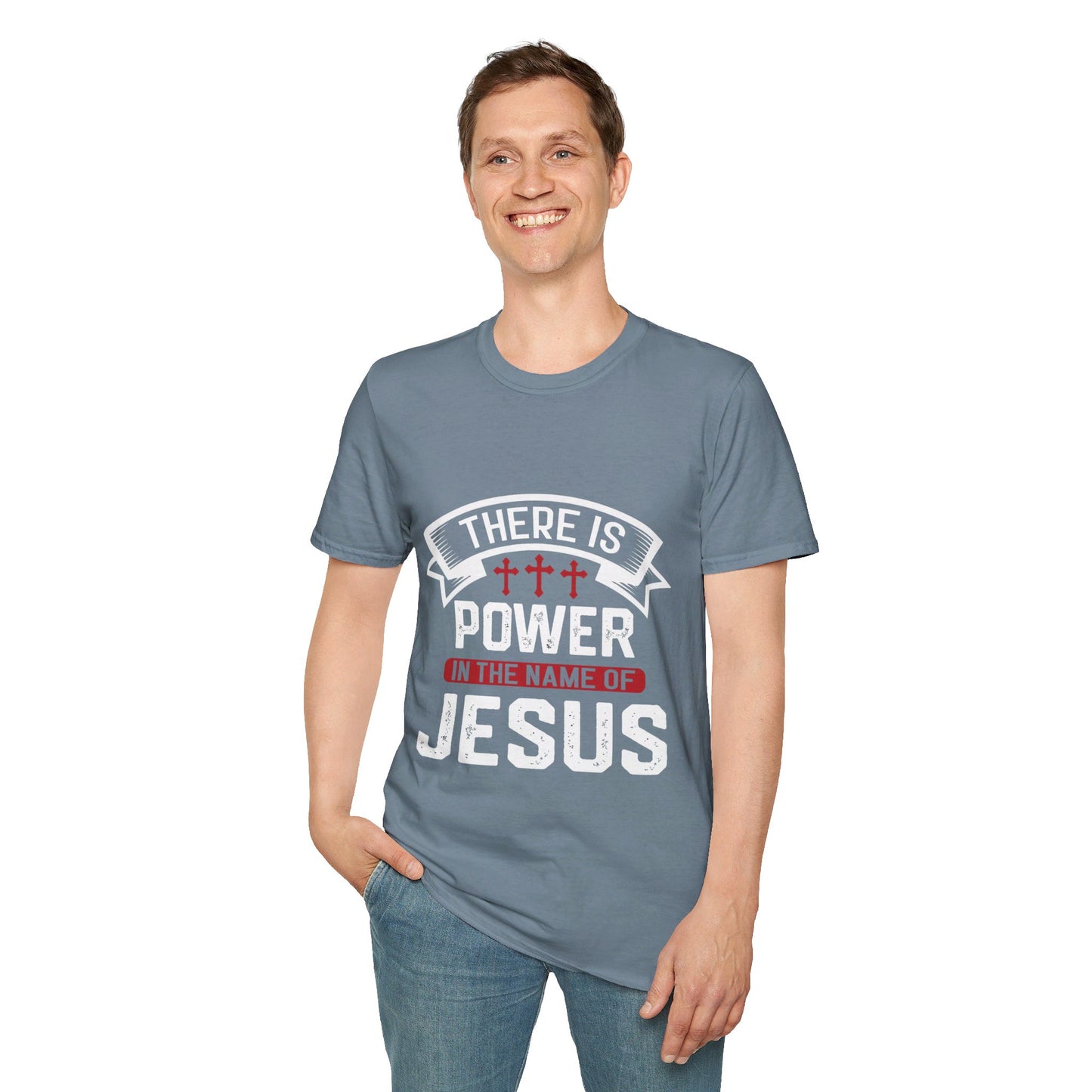 Name Jesus Men's Tshirt (White/Red Logo) - Sweet Baby Jeez Teez