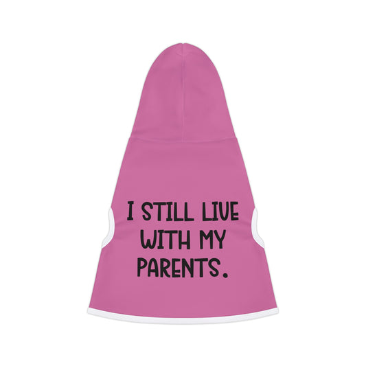 Live with Parents Pet Hoodie, Pink (Black Logo) - Sweet Baby Jeez Teez