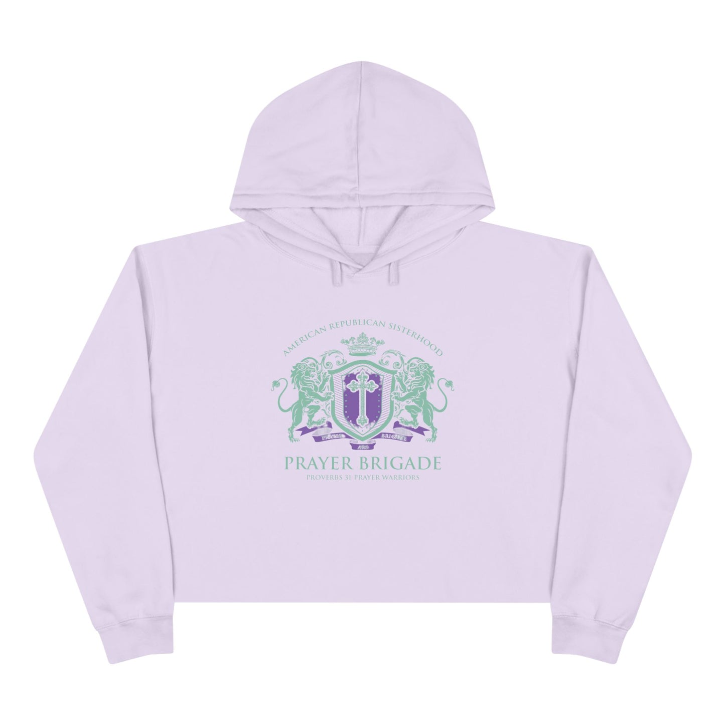 ARS Prayer Brigade Crop Hoodie (Green/Purple Logo)