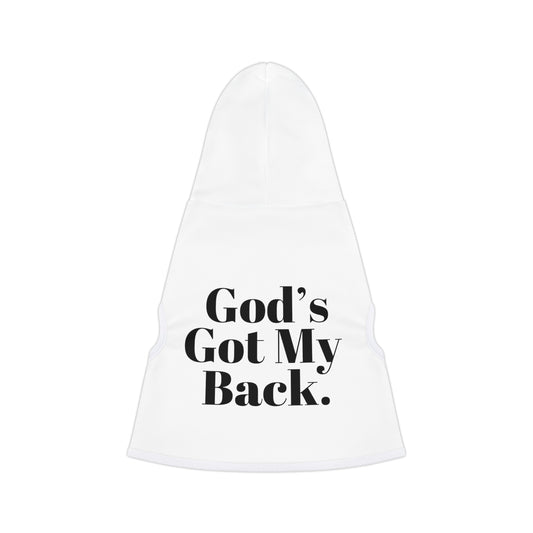 God's Got My Back Pet Hoodie (Black Logo)