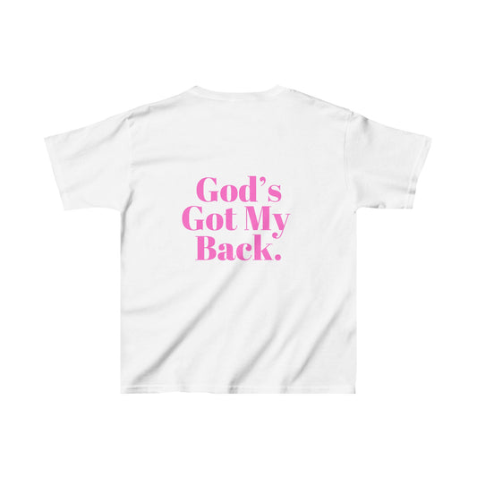 Gods Got My Back Girls Tshirt (Pink Logo)