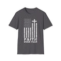 Faith Flag Men's Tshirt (White Logo) - Sweet Baby Jeez Teez