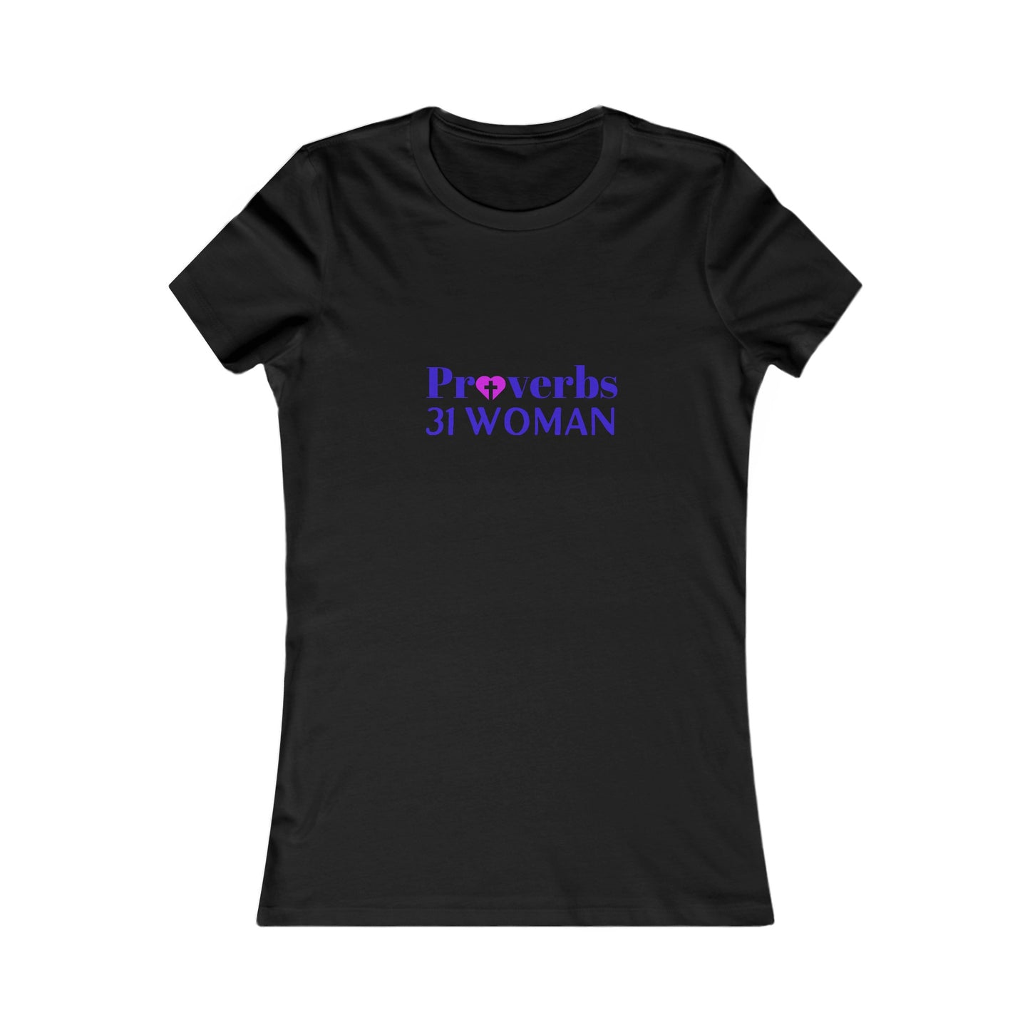 Proverbs 31 Woman Fitted Tshirt (Royal & Fuchsia Logo)
