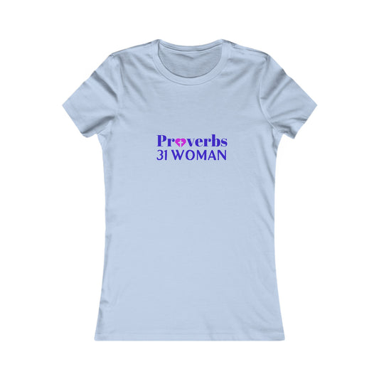 Proverbs 31 Woman Tshirt (Royal & Fuchsia Logo)