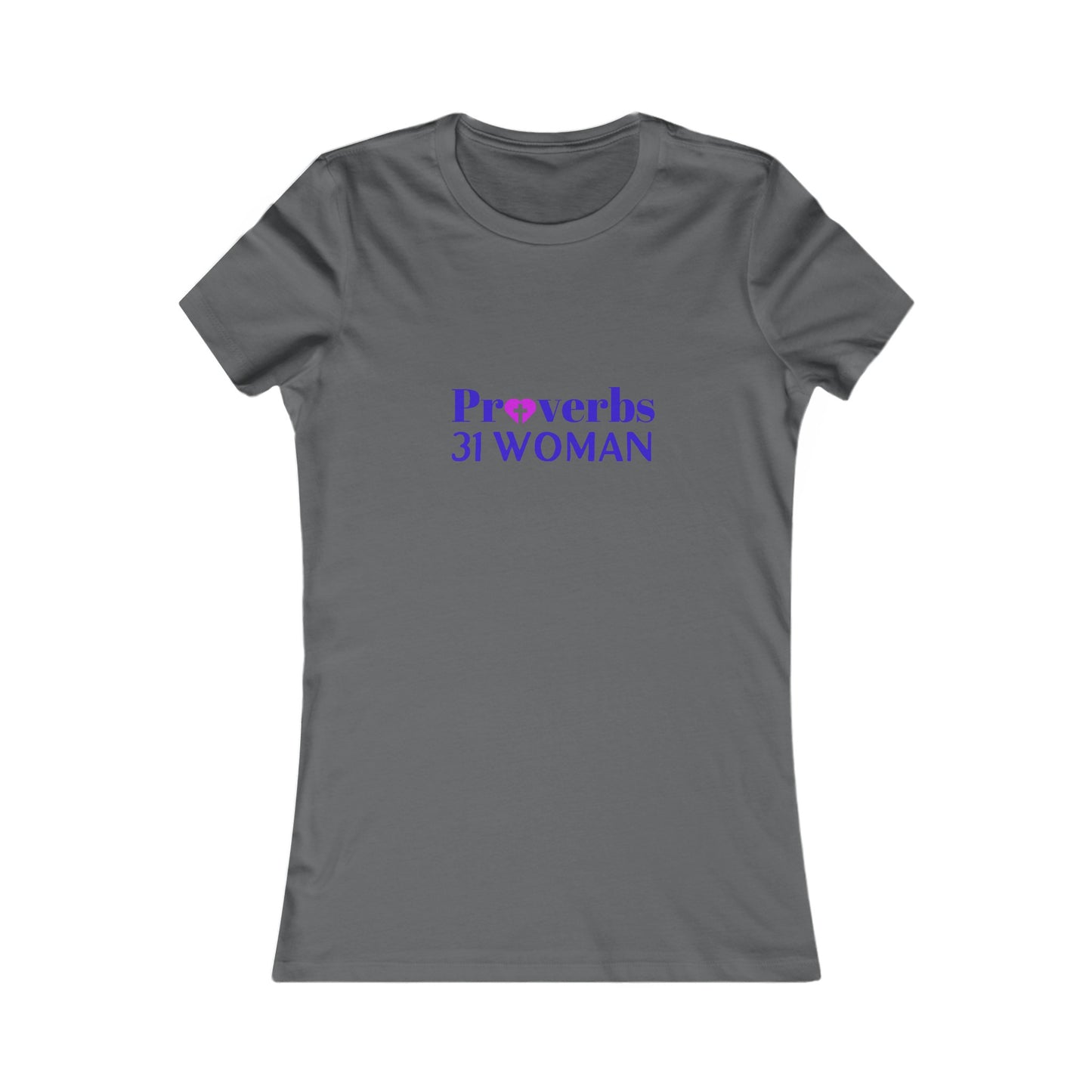 Proverbs 31 Woman Fitted Tshirt (Royal & Fuchsia Logo)