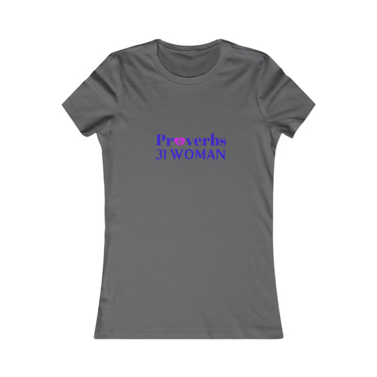 Proverbs 31 Woman Fitted Tshirt (Royal & Fuchsia Logo) - Sweet Baby Jeez Teez