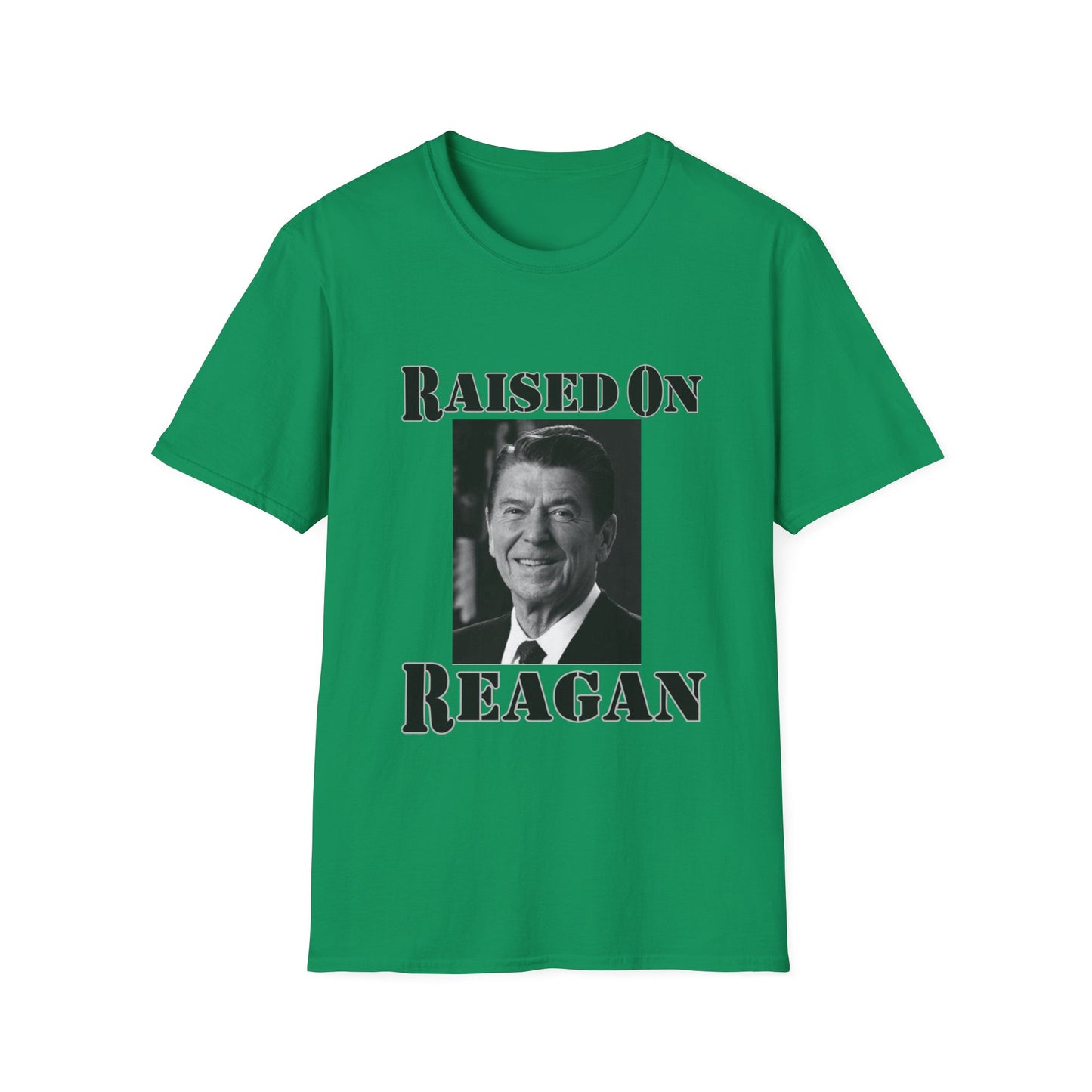 Raised on Reagan Men's Tshirt (Black Logo) - Sweet Baby Jeez Teez