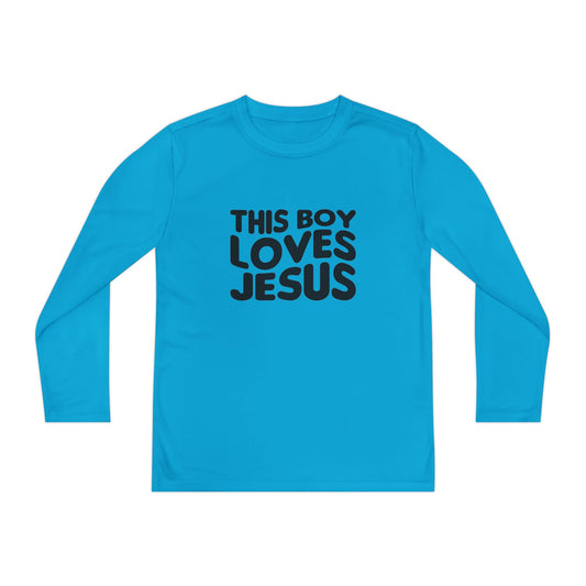 This Boy Loves Jesus Youth Long Sleeve Tshirt