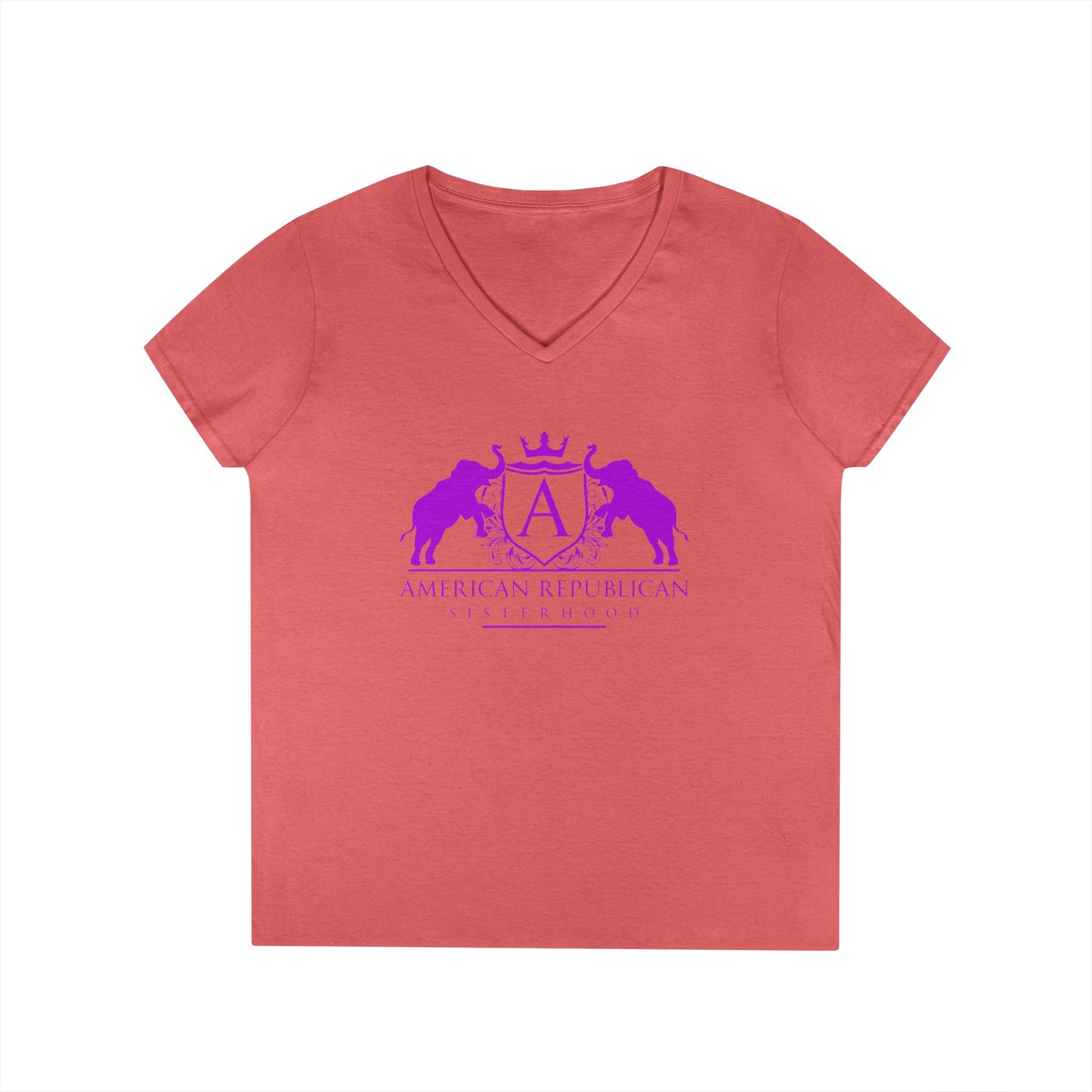 ARS Logo Women's  V-Neck T-Shirt (ARS - Hot Pink Logo)