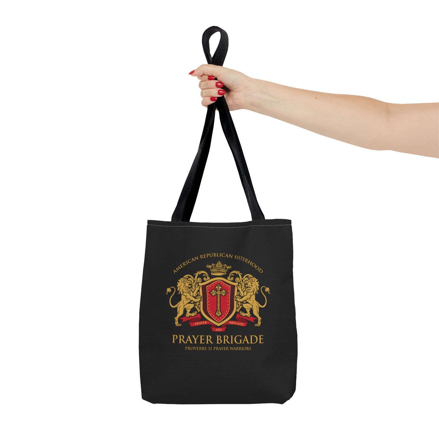 ARS Prayer Brigade Tote Bag (Black with Red/Gold Logo)