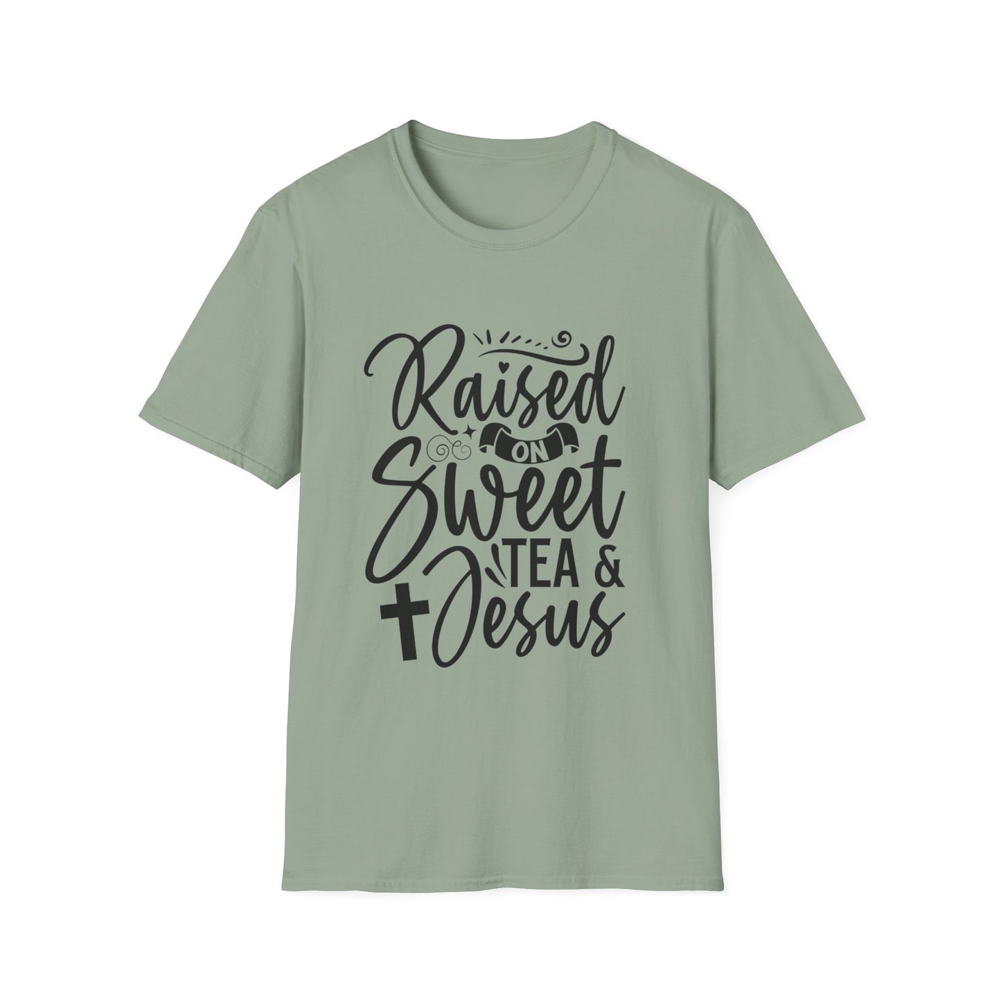 Sweet Tea and Jesus Women's Relaxed/Plus Tshirt (Black Logo)