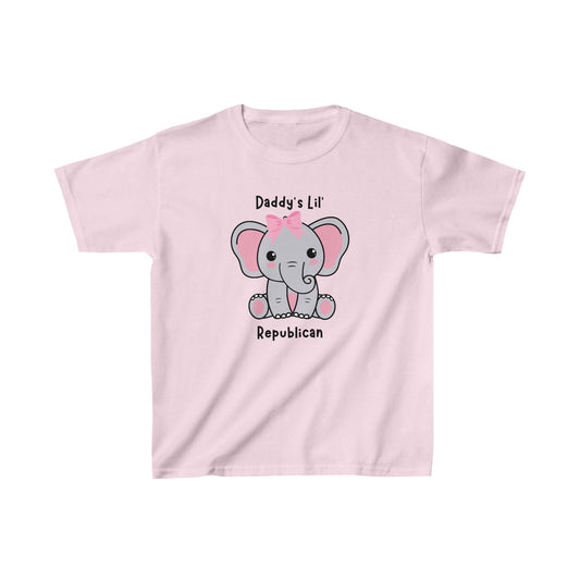 Daddy's Lil Republican Girls Tshirt (Pink and Gray Logo)